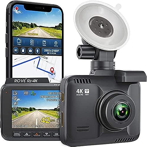 ROVE R2-4K Dash Cam, 4K UHD 2160P Car Camera, 8MP Sensor, WiFi 6 - Product Imagery