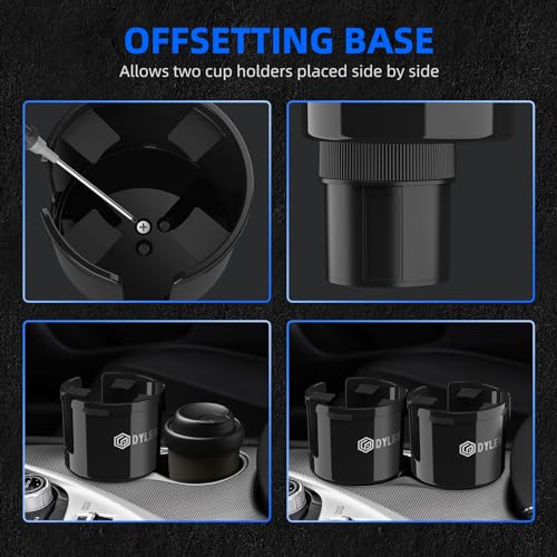 DYLEN Car Cup Holder Expander with Adjustable Base, Fits 16–46oz - Product Imagery
