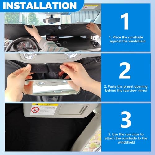 300T Thickened Automotive Glass Sunshade and Comes with Storage - Product Imagery