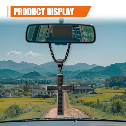 Cross Car Rear View Mirror Charm, Car Mirror Hanging - Product Imagery
