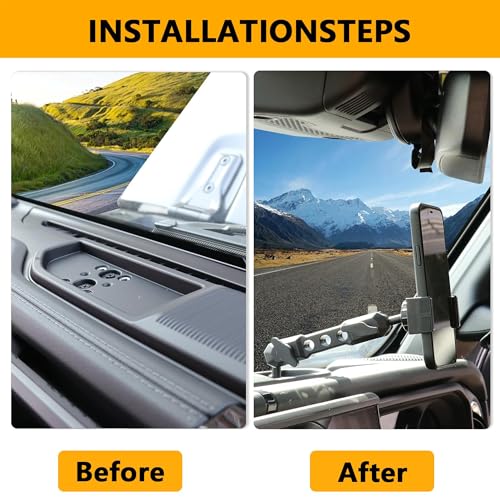Dash Phone Mount for 2024-2026 Jeep Wrangler JL 2/4 Door/4XE & - Product Imagery