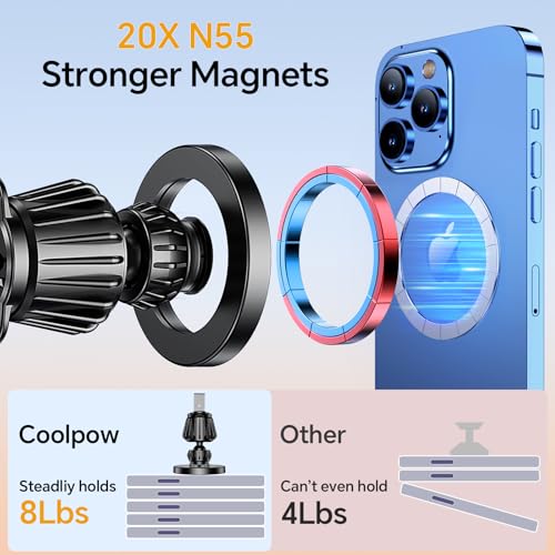 Coolpow for MagSafe Car Mount【Windshield+Vent+Dash】Magnetic - Product Imagery