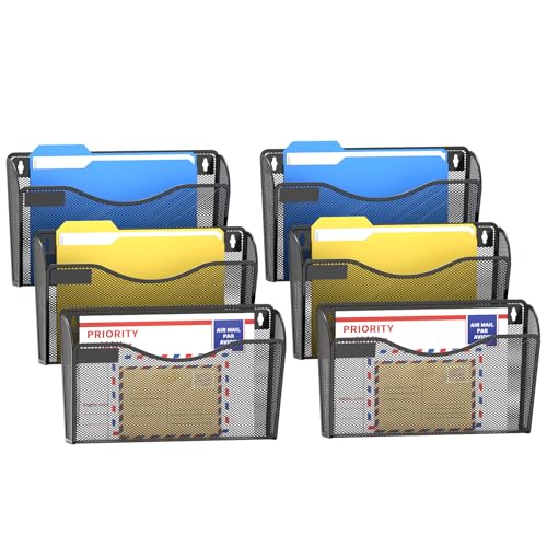 samstar 6 Pack Mesh Wall Mounted File Holder Metal Wall File - Product Imagery