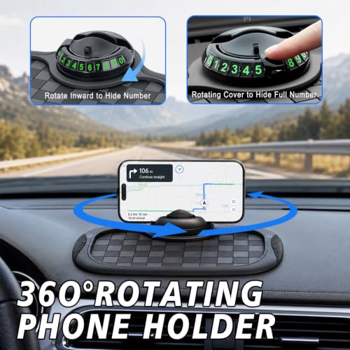 Car Anti-Slip Mat, 360° Rotating Universal Phone Holder for Car - Product Imagery