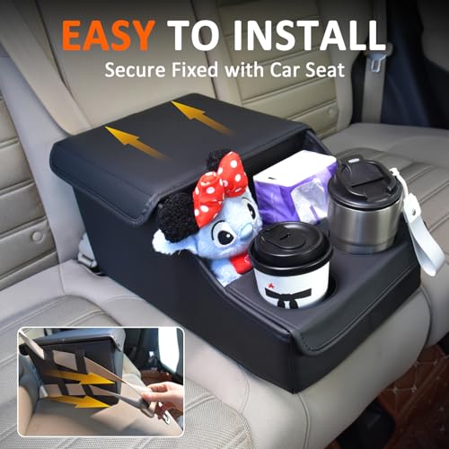 Backseat Car Organizer, Middle Seat Organizer Center Console Cup - Product Imagery