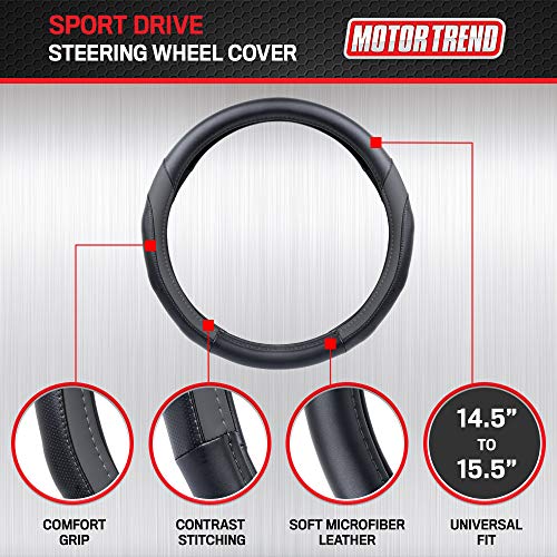 Motor Trend SportDrive Faux Leather Steering Wheel Cover, - Product Imagery