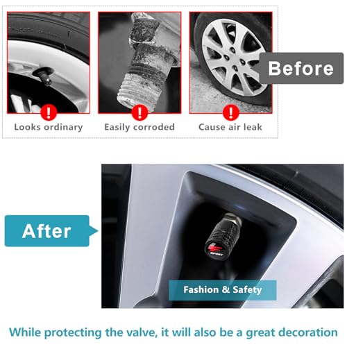 4pcs Tire Valve Stem Caps, Compatible with Lexus f Sport Series - Product Imagery