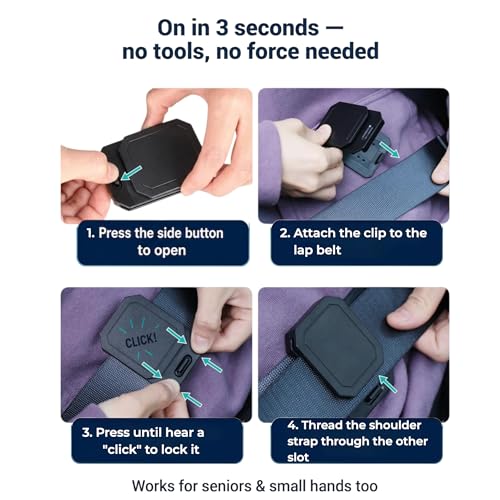4 Pack Seat Belt Strap Comfort Guide for Adults, Anti-Slip - Product Imagery