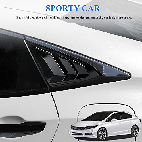 Rear Side Window Louvers Compatible for Honda Civic Sedan - Product Imagery