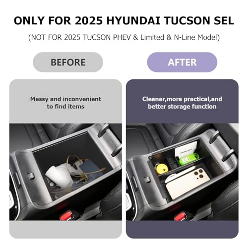 Center Console Organizer Compatible with 2025 2026 Hyundai - Product Imagery