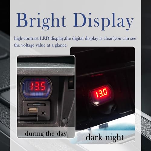 Car LED Cigarette Lighter Voltage Meter with Digital - Product Imagery