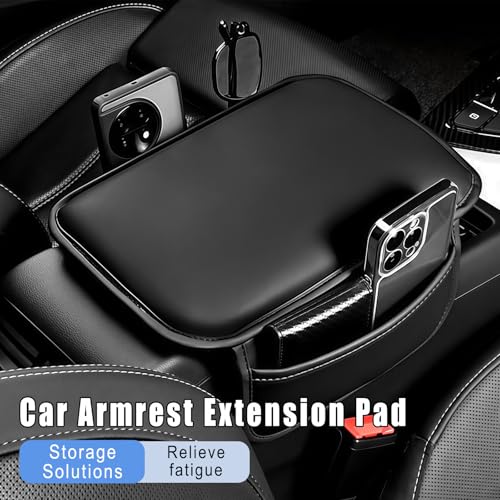 Car Center Console Cover, Leather Arm Rest Cover for Car with 2 - Product Imagery