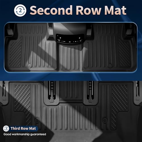 2026 Palisade Floor Mats Only Hybrid 7-Seat All Weather TPE - Product Imagery