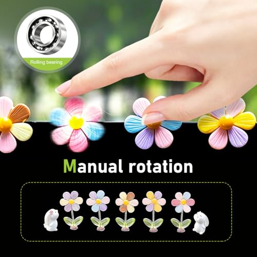 7PCS Cute Car Rearview Mirror Accessories, Shaking Spring - Product Imagery