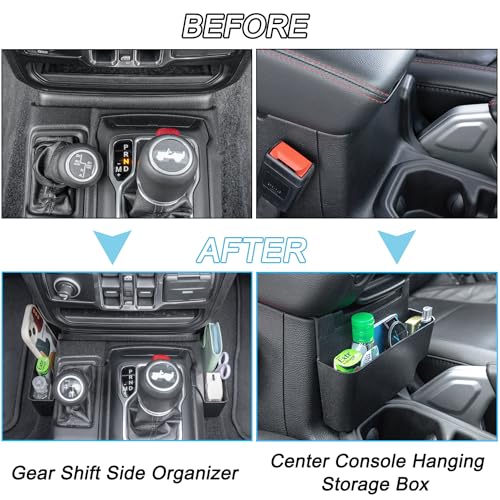 2PCS Center Console Organizer for 2018-2026 Jeep Wrangler & - Product Imagery
