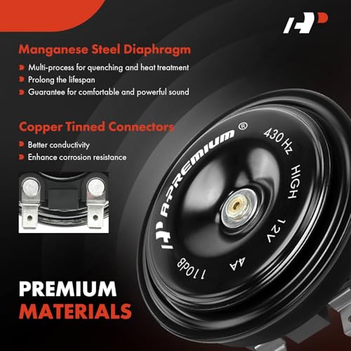 A-Premium Disc Horn High Universal Electric Horn - 12V 110 dB - - Product Imagery