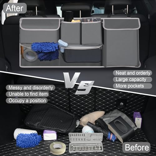 UYYE Trunk Hanging Organizer, Backseat Storage Bag, Collapsible - Product Imagery