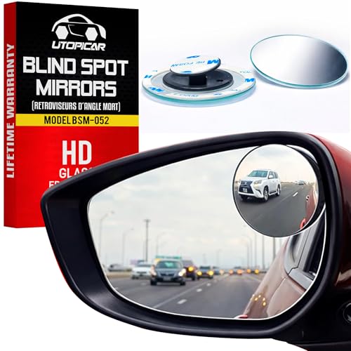 Car Blind Spot Mirror Round 2.5" - HD Glass Frameless Convex - Product Imagery
