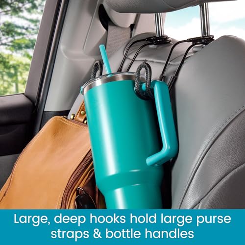High Road Headrest Hooks for Car - Leather Car Hooks for Purses - Product Imagery