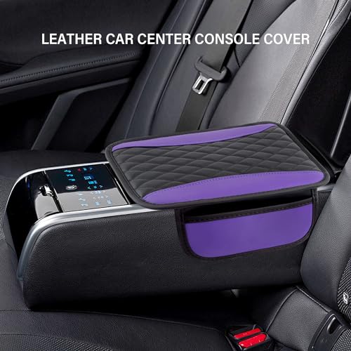 Leather Car Center Console Cover with Side Pockets,Stylish Car - Product Imagery