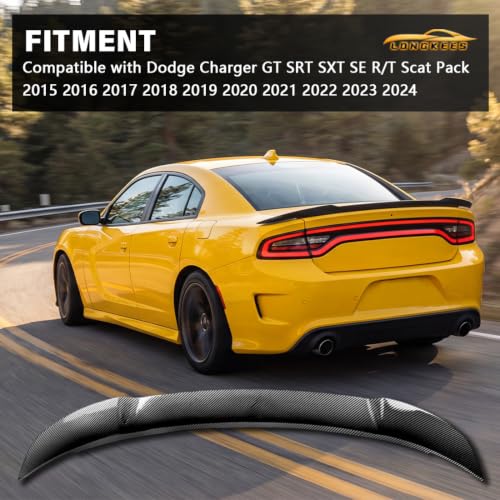 Rear Trunk Spoiler Wing, Decklid Lip Spoiler, FIT Dodge Charger - Product Imagery