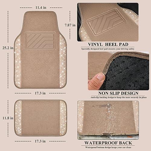 CAR PASS Bling Car Mats Shining Diamond Carpet Crystal - Product Imagery