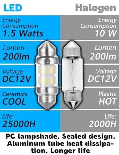 31mm Marine Led Festoon Bulb White, Boat Navigation Light Bulb - Product Imagery