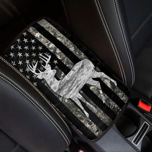 Deer Car Console Covers American Flag Armrest Console Cover Camo - Product Imagery