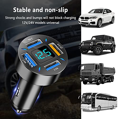 66W Fast USB Car Charger Fast Charge with Voltmeter LED Light - Product Imagery