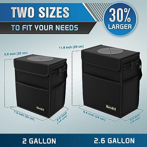 K KNODEL 2 Gallon Black Leak-Proof Waterproof Car Trash Can with - Product Imagery