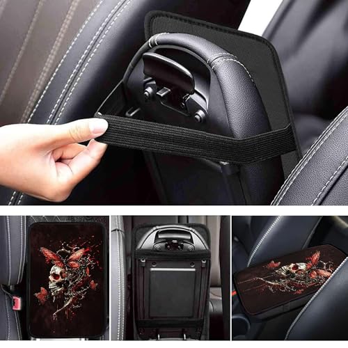Gothic Skull Center Console Cover Butterfly Armrest Cover for - Product Imagery