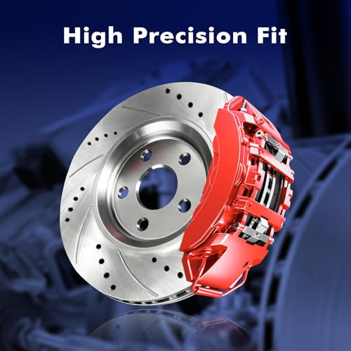 PM Auto Set of 6 Front 330mm Drilled Slotted Disc Brake - Product Imagery
