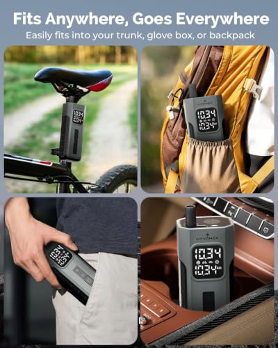 HYVOHEX Mini Bike Tire Pump,150PSI Electric Bicycle Pump with - Product Imagery