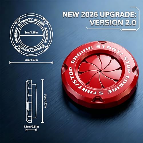 Rotary Push Start Button Cover, Car Engine Push to Start Stop - Product Imagery