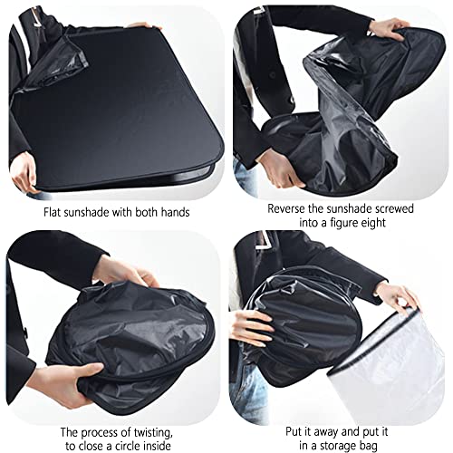 300T Thickened Automotive Glass Sunshade and Comes with Storage - Product Imagery