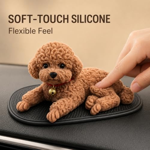 Silicone Dog Dashboard Decoration for Car, Realistic Teddy Dog - Product Imagery