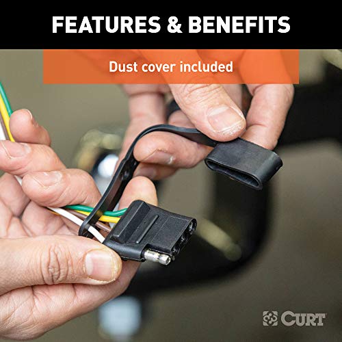 CURT 55537 Vehicle-Side Custom 4-Pin Trailer Wiring Harness, - Product Imagery