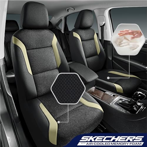 Skechers Memory Foam Car Seat Covers, Air Cool Mesh Thick Seat - Product Imagery