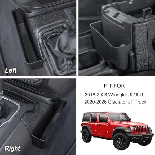 2PCS Center Console Organizer for 2018-2026 Jeep Wrangler & - Product Imagery