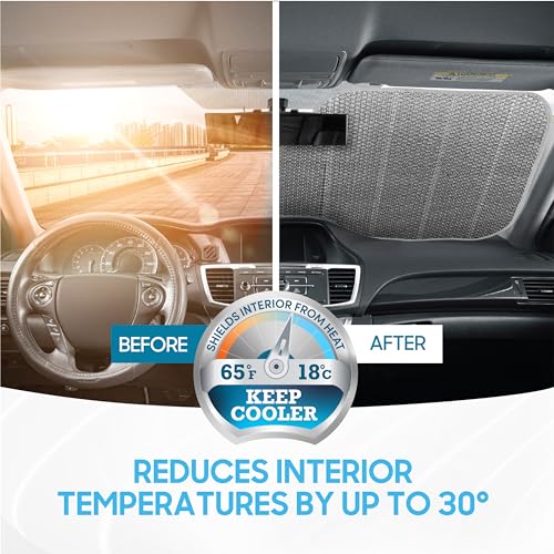 BDK-AS-2511 Front Windshield Shade-Accordion Folding Auto - Product Imagery