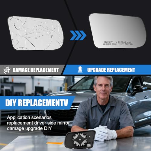 Passenger Side Mirror Glass Replacement Compatible with - Product Imagery
