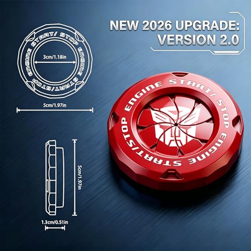 Tybasthe Rotary Push Start Button Cover, Autobots Car - Product Imagery