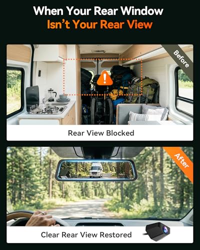 WOLFBOX G900 PRO Mirror Dash Cam with 8MP STARVIS IMX678,Front - Product Imagery
