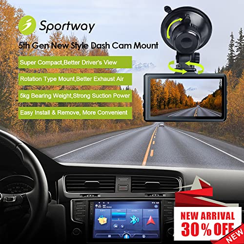Sportway S504 Suction Cup Dash Cam Mount Holder (5th Gen) with - Product Imagery