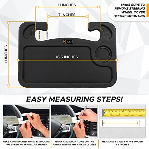 EcoNour 2 in 1 Car Steering Wheel Desk | Car Tray for Laptop - Product Imagery