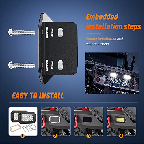 Nilight Flush Mount LED Light Pods 2PCS 6 Inch 39W Upgraded Spot - Product Imagery