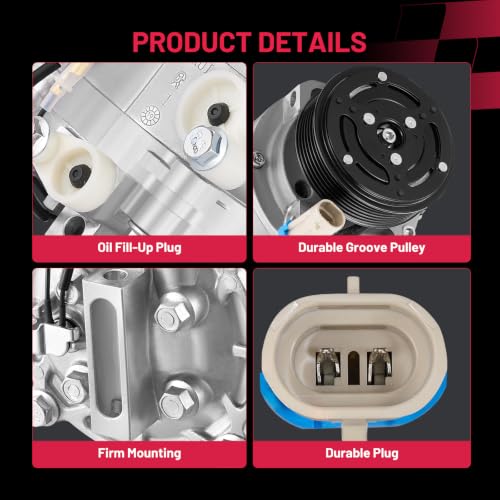 BDFHYK 98495 AC Compressor with Clutch Compatible with Buick - Product Imagery