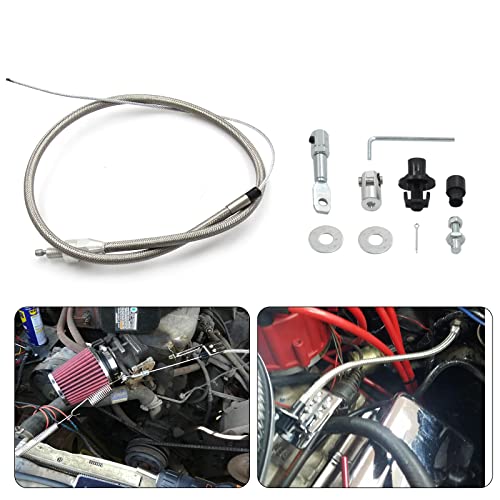 5657 Stainless Adjustable Steel Braided Throttle Cable Kit - Product Imagery