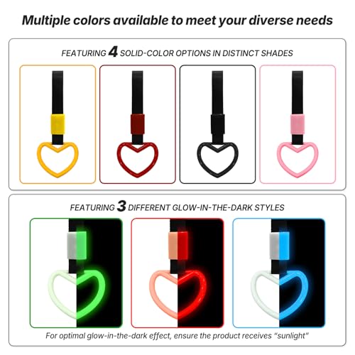 2 Pcs Heart Shaped Car Handle Strap – Drift Charm Rear Bumper - Product Imagery