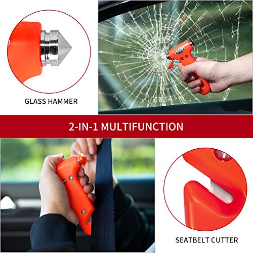 MOTORBUDDY 2-Pack Car Safety Hammer Seatbelt Cutter, Auto - Product Imagery